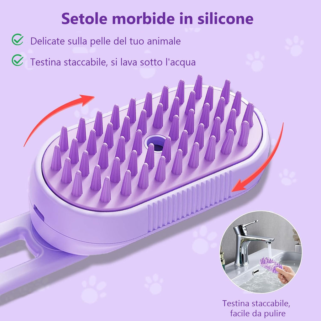 Spazzola a Vapore Multifunzione per Animali Domestici