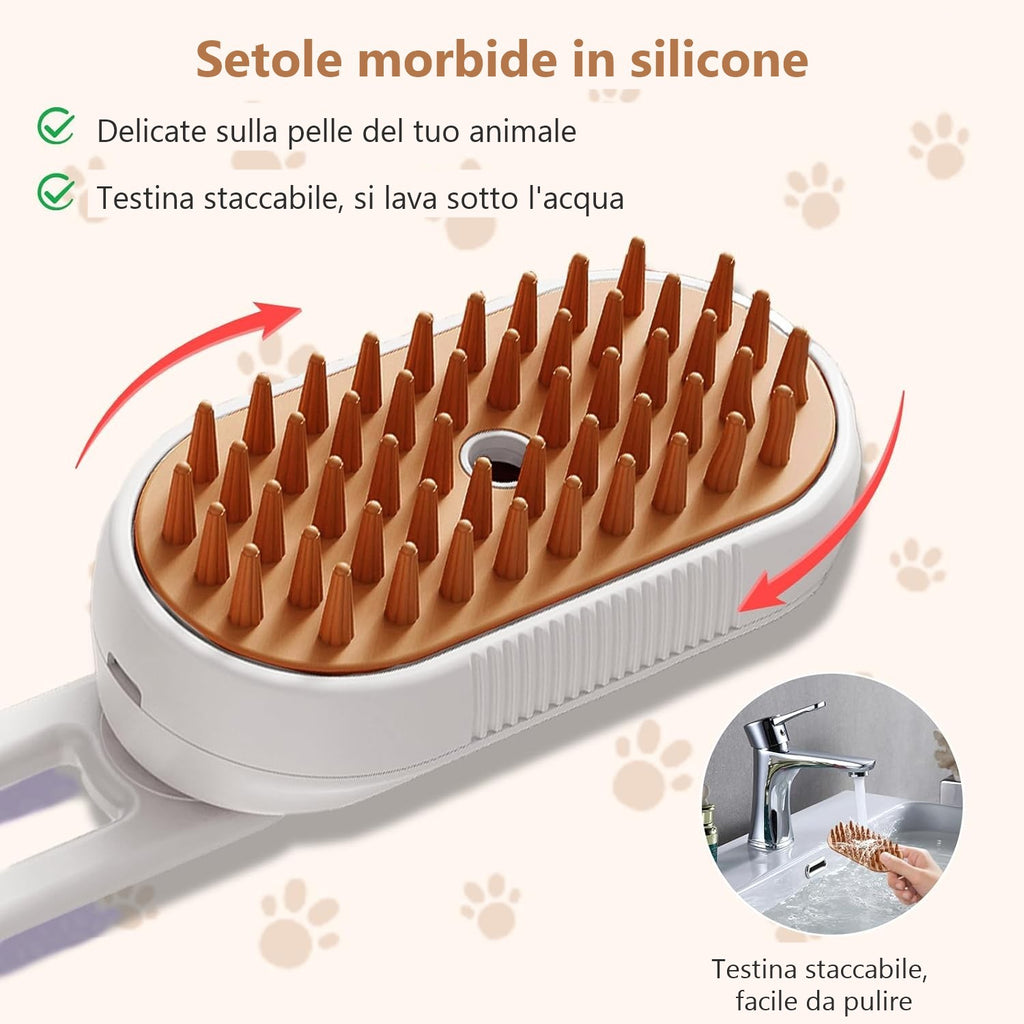 Spazzola a Vapore Multifunzione per Animali Domestici