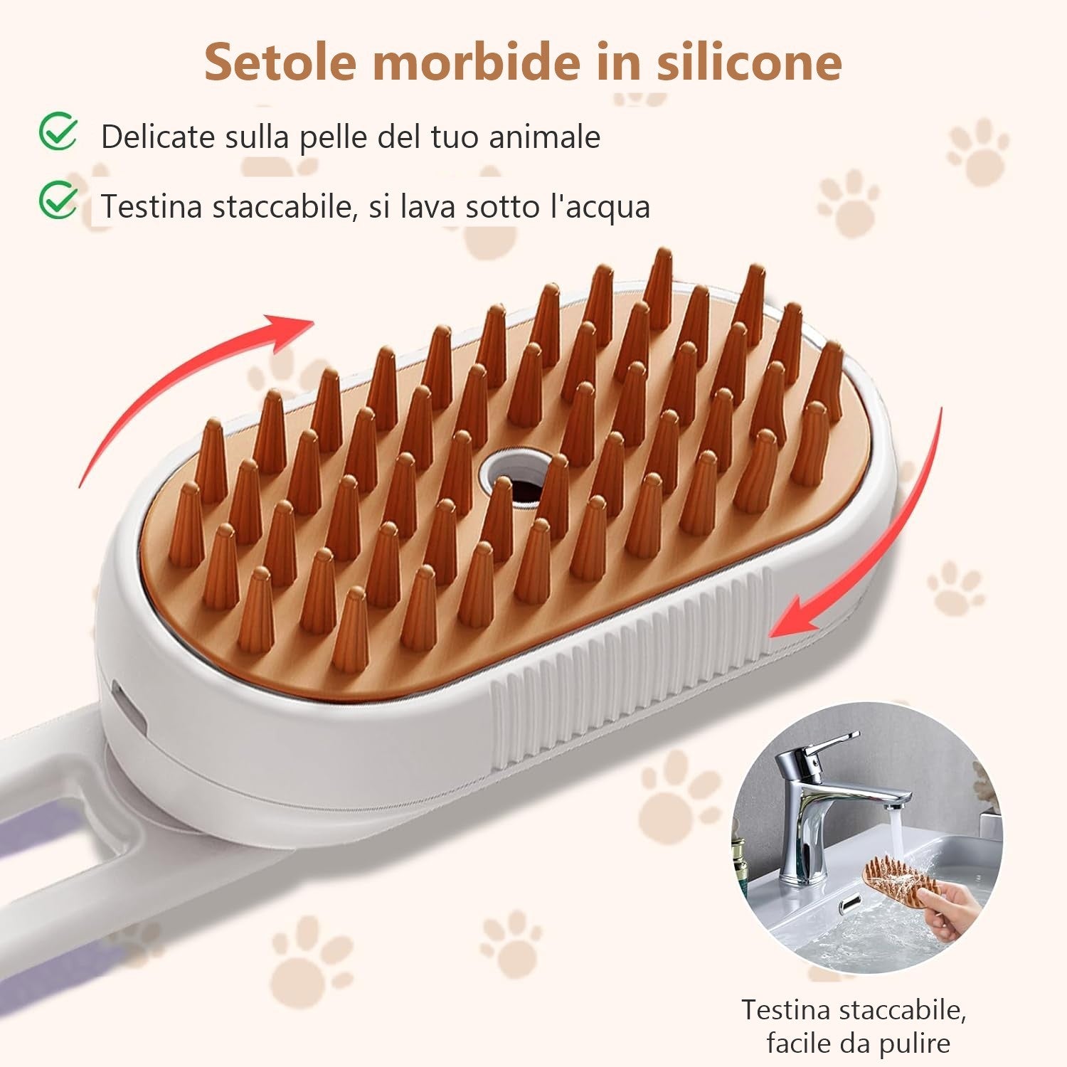 Spazzola a Vapore Multifunzione per Animali Domestici
