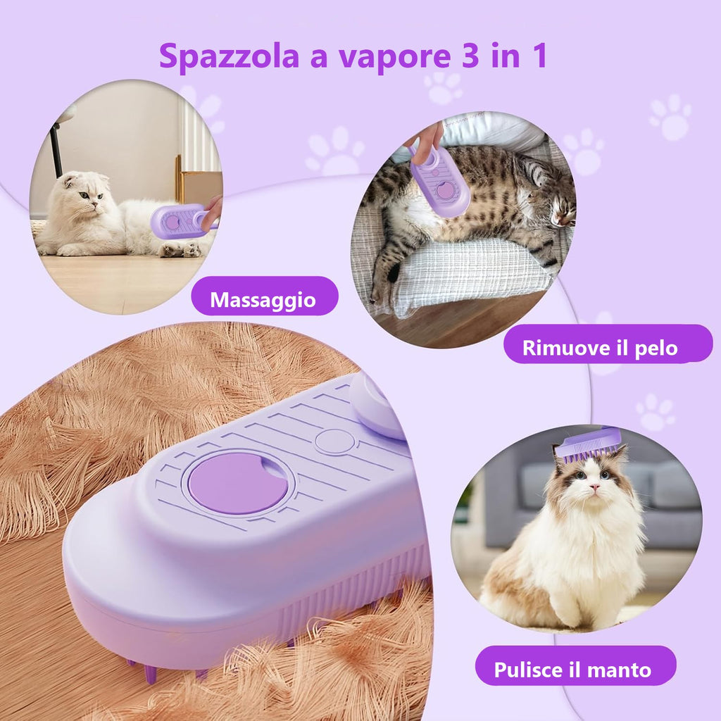 Spazzola a Vapore Multifunzione per Animali Domestici